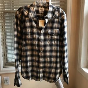 NWT Lucky Brand Men’s Plaid Long Sleeve Flannel -M